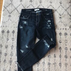 DL 1961 Skinny Boyfriend Patchwork distressed jean